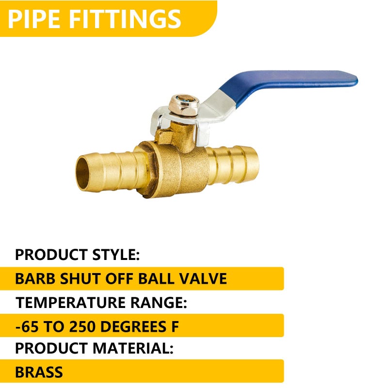 Yoebor Metalwork Forged Brass Full Port Shut Off PEX Ball Valve, 5/8" Barb x 5/8" Barb, 90 Degree, 2 Pcs - Image 3